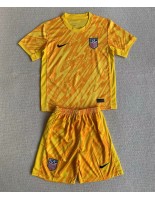 Spojené Státy Brankářské Domácí dres pro děti Copa America 2024 Krátký Rukáv (+ trenýrky)